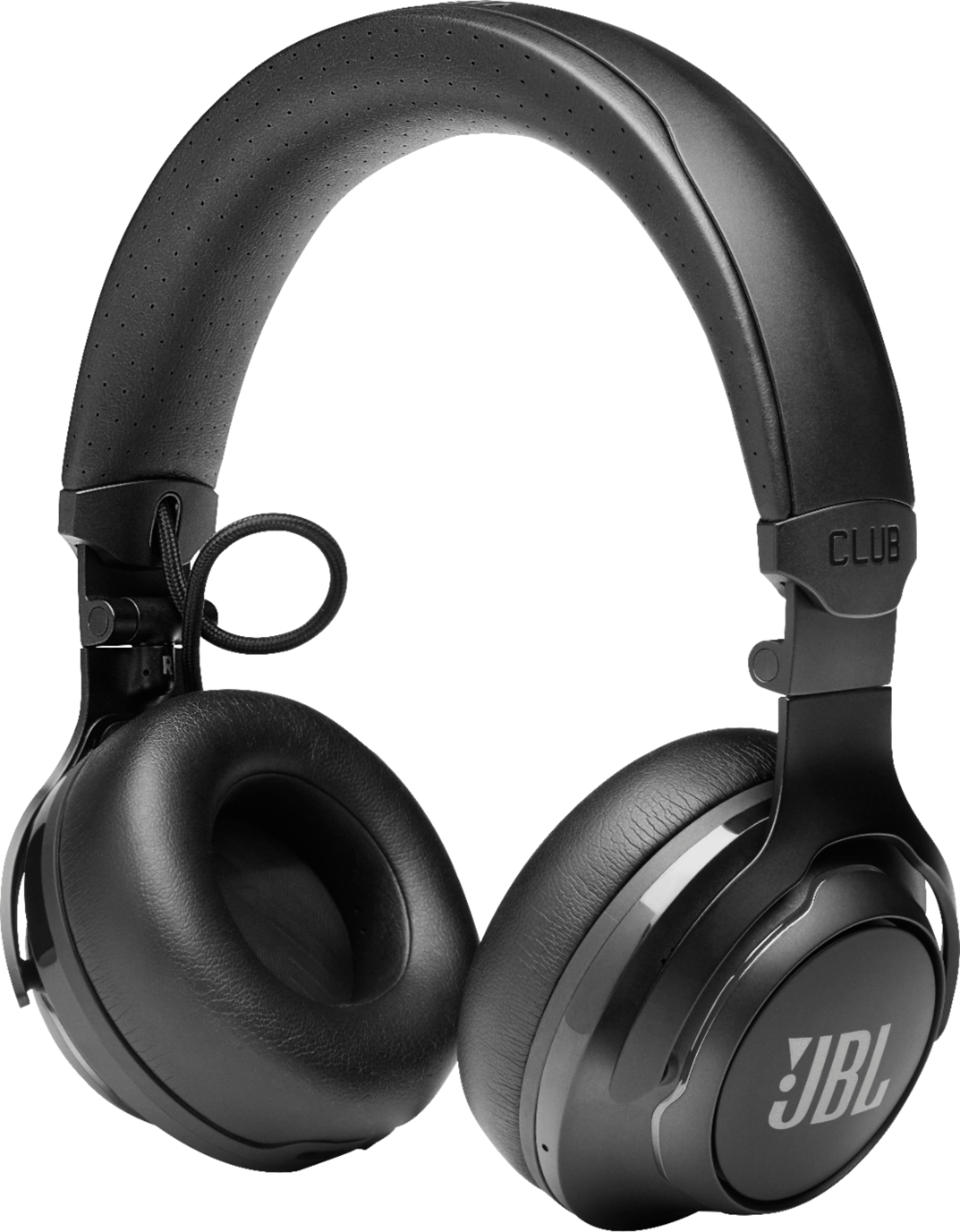 Left View: JBL - Club 700BT Wireless Over-the-Ear Headphones - Black
