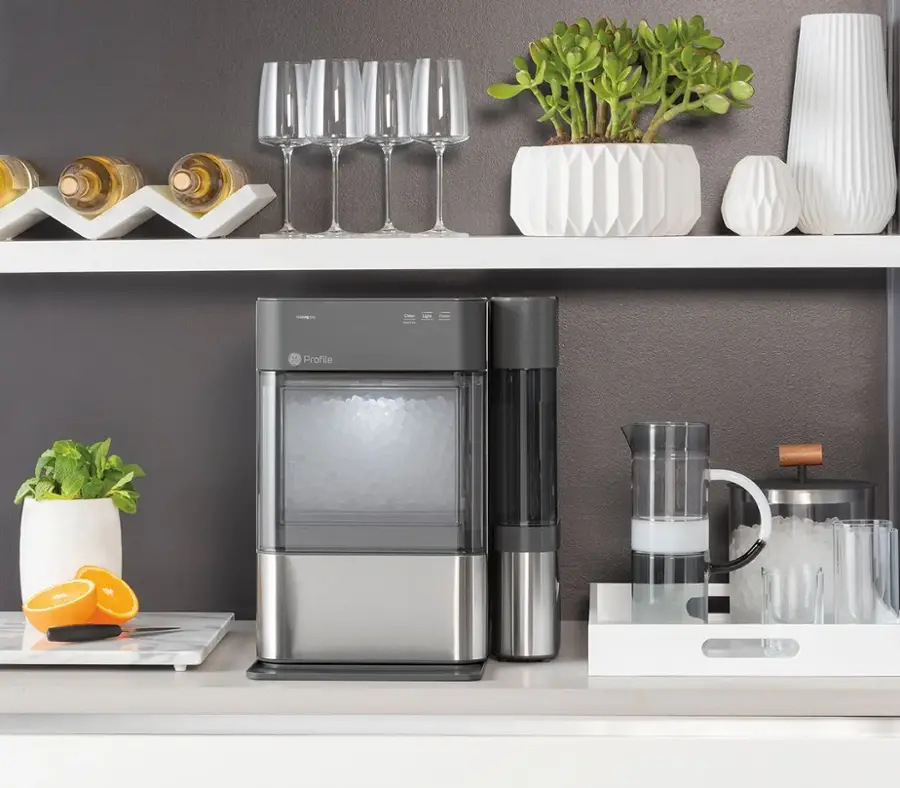 Alt View 16. GE Profile - Opal 2.0 38-lb. Portable Ice maker with Nugget Ice Production, Side Tank and Built-in WiFi - Stainless Steel.