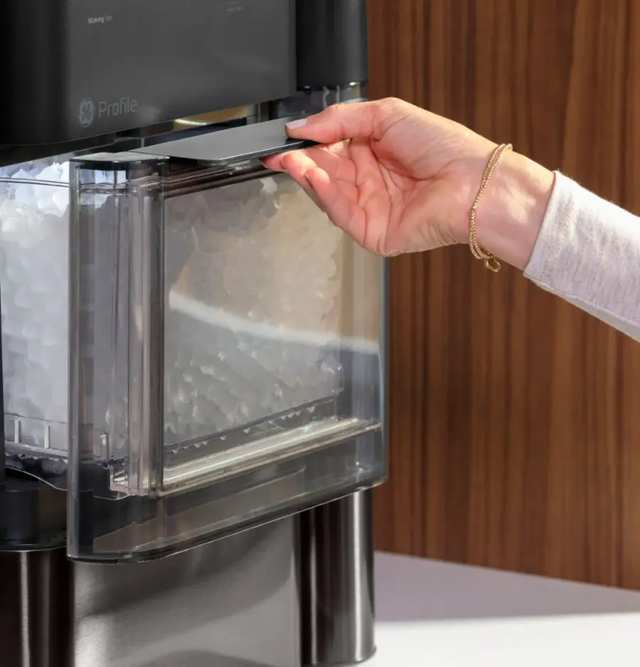 Alt View 22. GE Profile - Opal 2.0 38-lb. Portable Ice maker with Nugget Ice Production, Side Tank and Built-in WiFi - Stainless Steel.