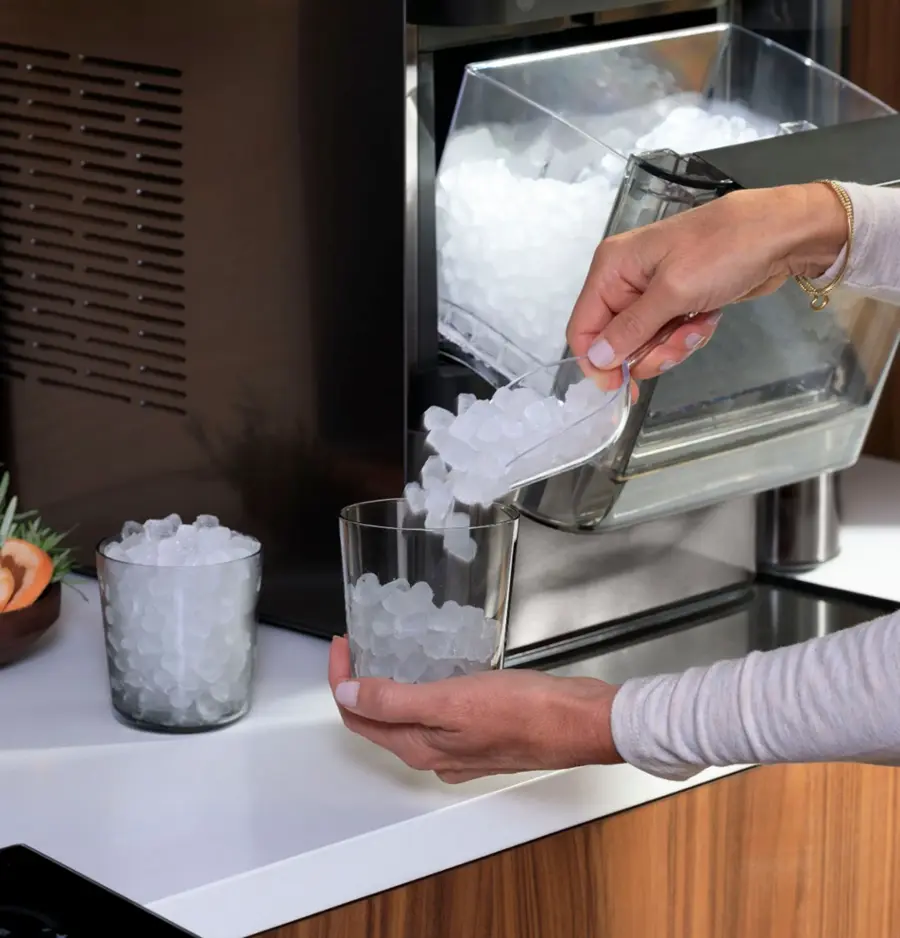 Alt View 23. GE Profile - Opal 2.0 38-lb. Portable Ice maker with Nugget Ice Production, Side Tank and Built-in WiFi - Stainless Steel.