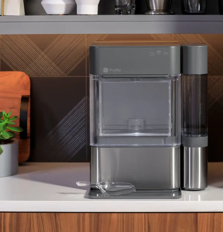 Alt View 27. GE Profile - Opal 2.0 38-lb. Portable Ice maker with Nugget Ice Production, Side Tank and Built-in WiFi - Stainless Steel.