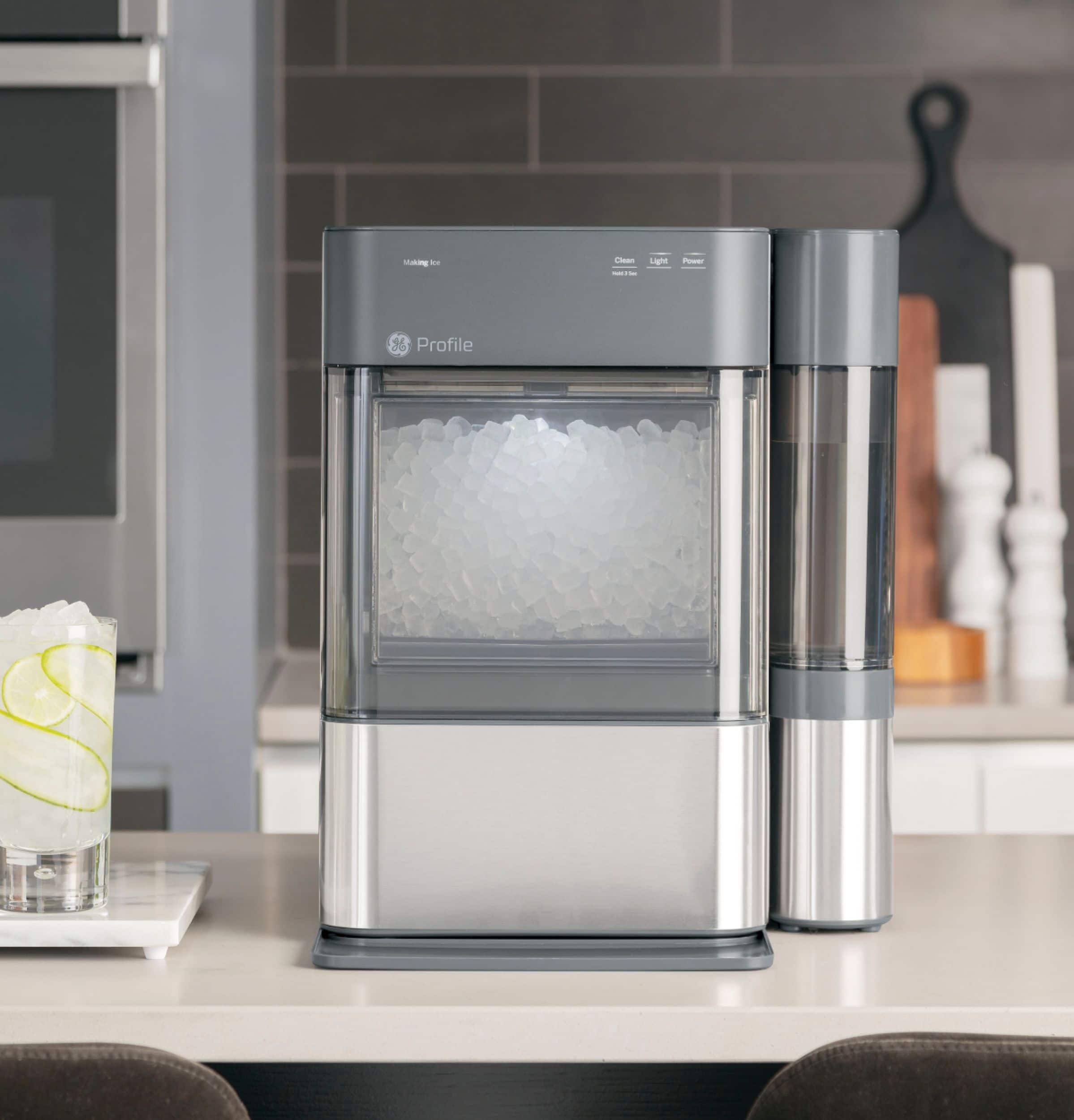 Alt View 29. GE Profile - Opal 2.0 38-lb. Portable Ice maker with Nugget Ice Production, Side Tank and Built-in WiFi - Stainless Steel.