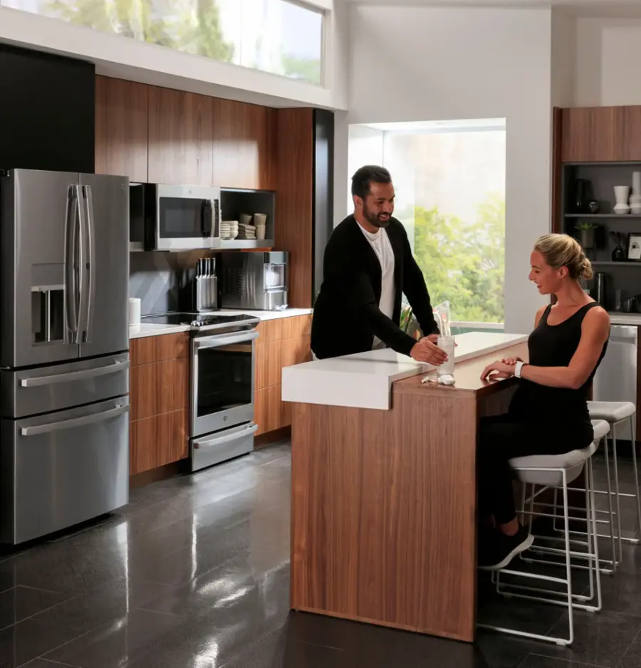 Alt View 32. GE Profile - Opal 2.0 38-lb. Portable Ice maker with Nugget Ice Production, Side Tank and Built-in WiFi - Stainless Steel.