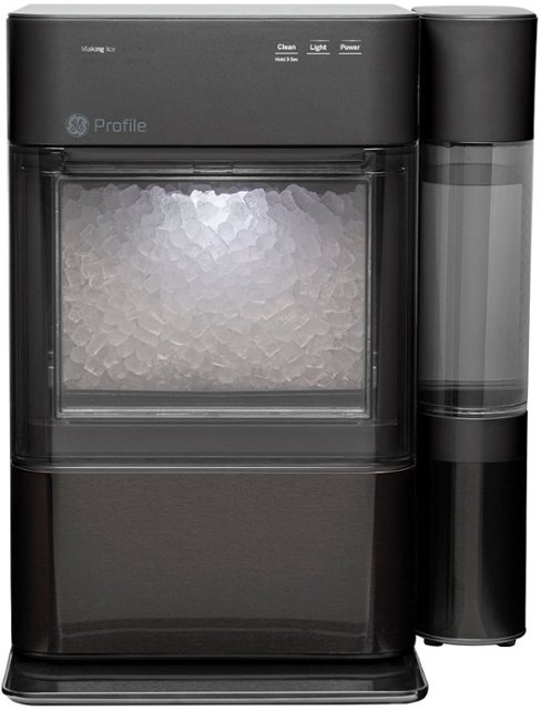 Front Zoom. GE Profile - Opal 2.0 24-lb. Portable Ice maker with Nugget Ice Production, Side Tank, and Built-in WiFi - Black stainless steel.