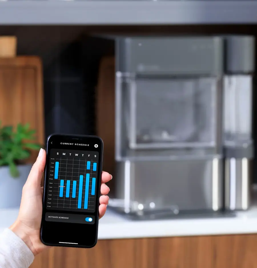 Alt View 30. GE Profile - Opal 2.0 38-lb. Portable Ice maker with Nugget Ice Production, Side Tank, and Built-in WiFi - Black Stainless.