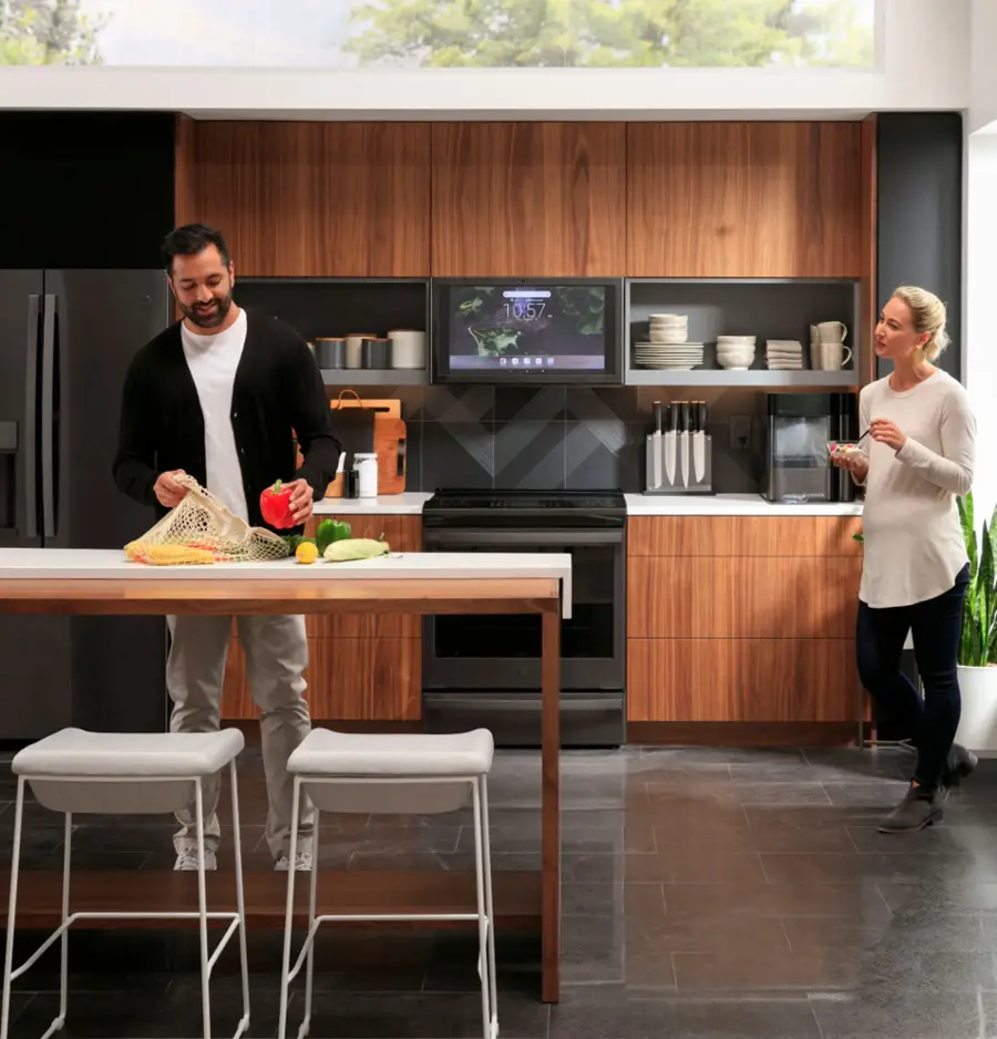 Alt View 34. GE Profile - Opal 2.0 38-lb. Portable Ice maker with Nugget Ice Production, Side Tank, and Built-in WiFi - Black Stainless.