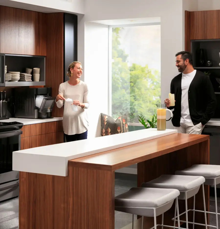 Alt View 35. GE Profile - Opal 2.0 38-lb. Portable Ice maker with Nugget Ice Production, Side Tank, and Built-in WiFi - Black Stainless.