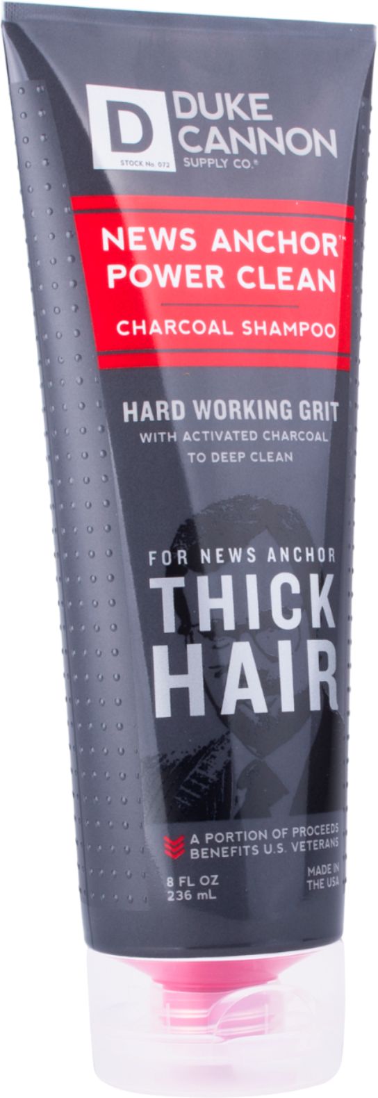 Left View: Duke Cannon - News Anchor Power Clean Charcoal Shampoo - Black