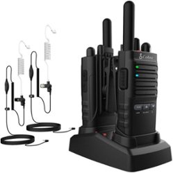 Cobra - Pro Business 42-Mile, 22-Channel FRS 2-Way Radios with Surveillance Headsets (Pair) - Black - Angle_Zoom