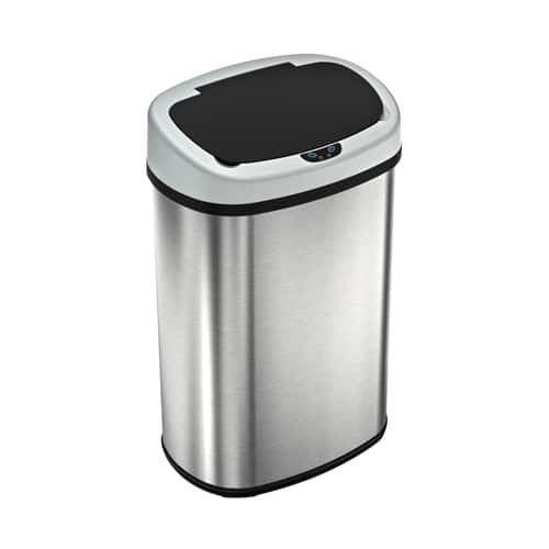iTouchless Sensor Kitchen Trash Can with AbsorbX Odor Filter 13 Gallon Silver Stainless Steel