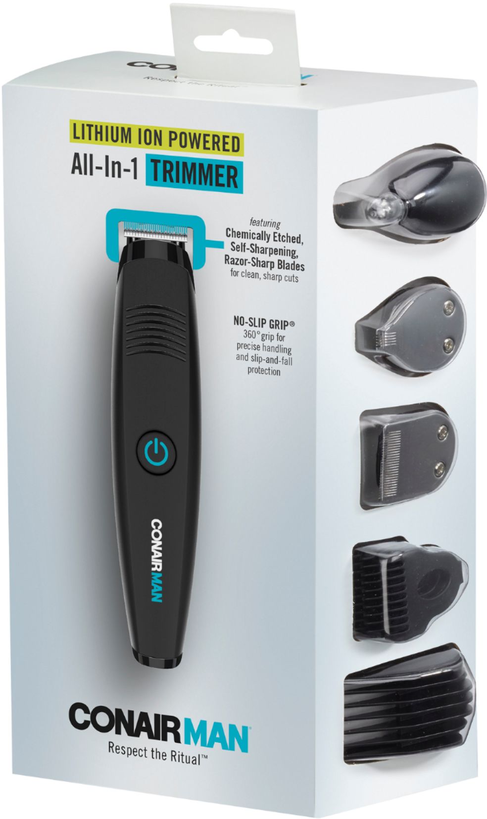 Left View: Manscaped - The Refined Package Rechargeable Wet/Dry Hair Trimmer - Black