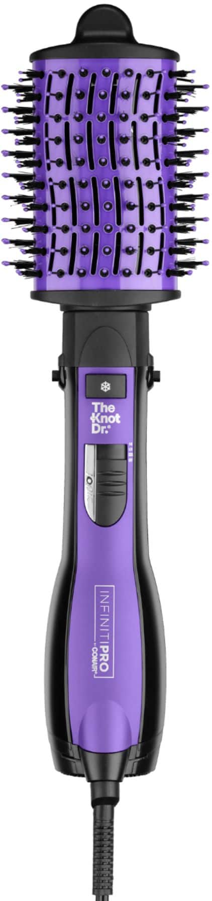 Alt View 11. Conair - InfinitiPRO Knot Dr. Detangling Hot Air All-in-One Dryer Brush - Purple And Black.