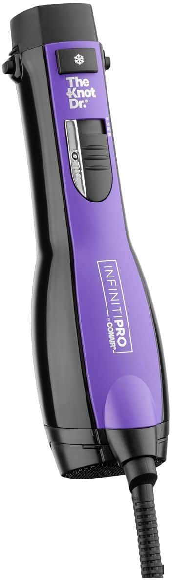 Alt View 16. Conair - InfinitiPRO Knot Dr. Detangling Hot Air All-in-One Dryer Brush - Purple And Black.