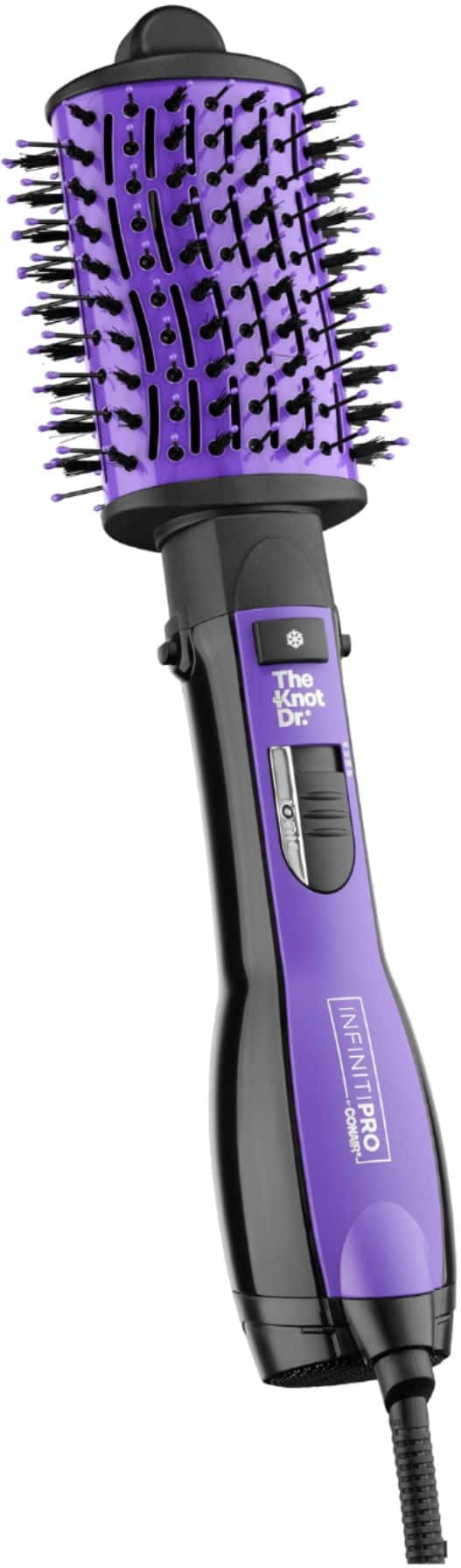 Alt View 18. Conair - InfinitiPRO Knot Dr. Detangling Hot Air All-in-One Dryer Brush - Purple And Black.