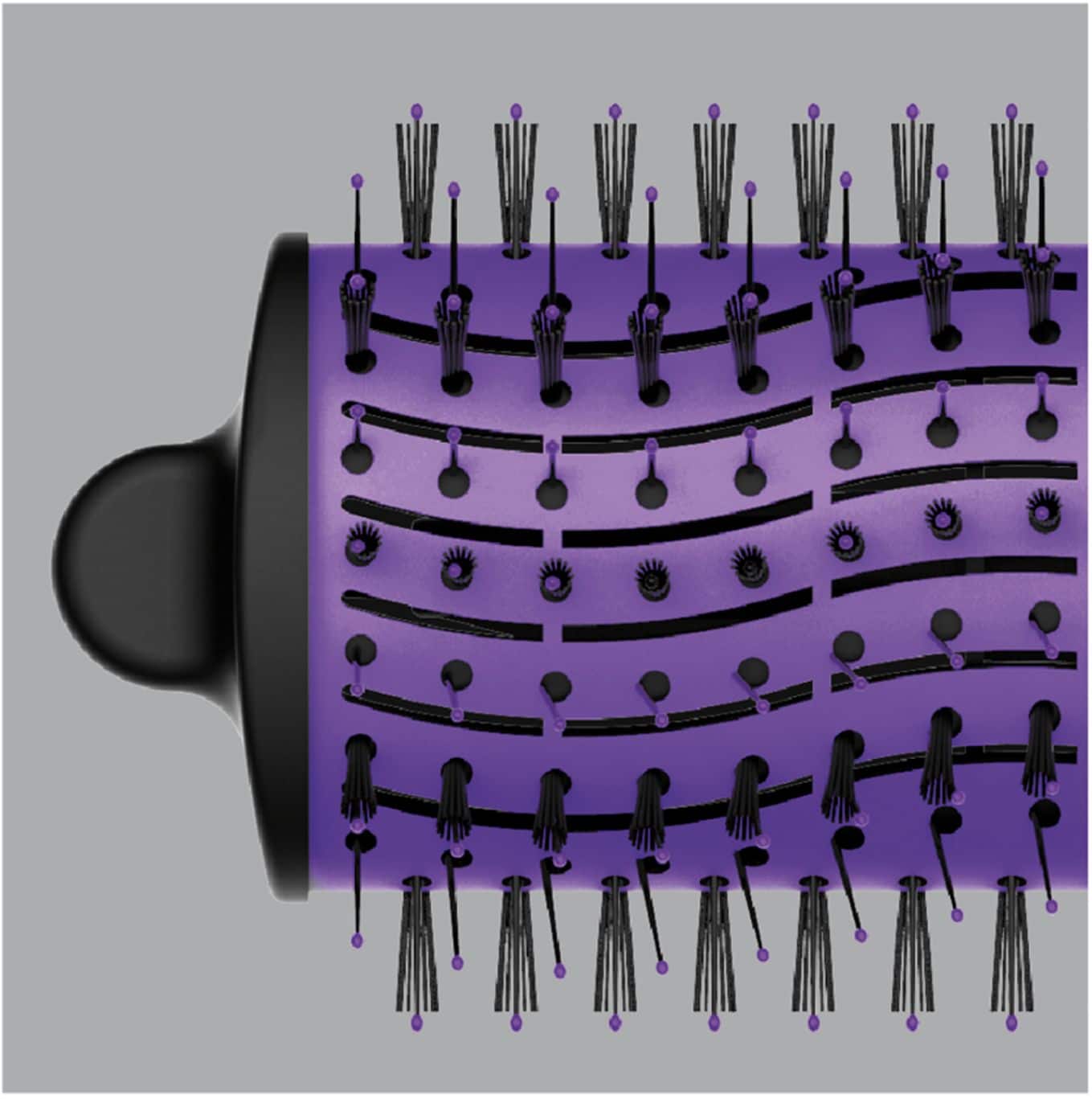 Alt View 21. Conair - InfinitiPRO Knot Dr. Detangling Hot Air All-in-One Dryer Brush - Purple And Black.