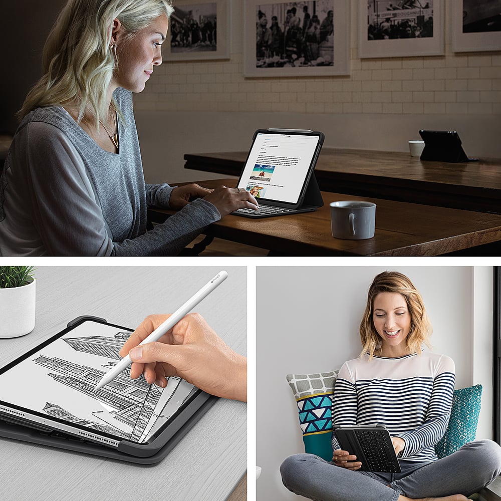 Alt View 16. Logitech - Slim Folio Pro Keyboard Folio for Apple iPad Pro 11" (1st, 2nd, 3rd & 4th Gen) with Backlit Keys - Graphite.