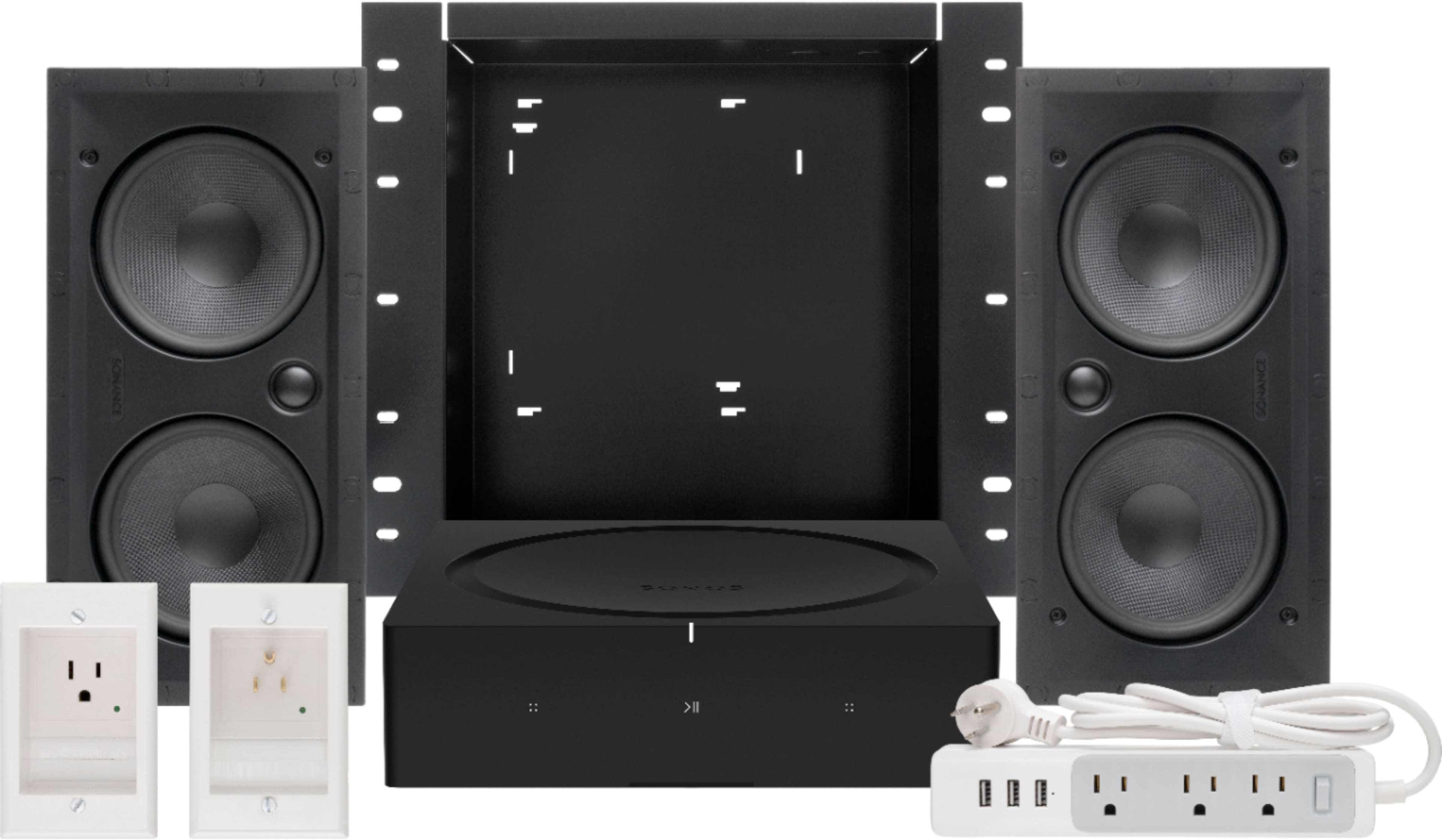 Angle. Sonance - MAG SSTVAUDIO - Mag Series Sonos® powered 2.0-Channel Sound Bar Alternative (Each) - Paintable White.