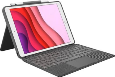 Logitech - Combo Touch Keyboard Folio for Apple iPad 10.2" (7th, 8th & 9th Gen) with Detachable Backlit Keyboard - Graphite - Front_Zoom