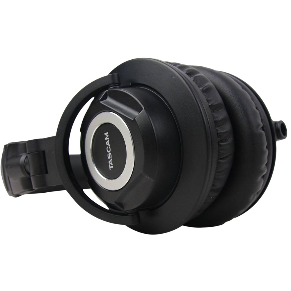 Left View: TASCAM - TH-06 Wired Over-the-Ear Headphones - Black