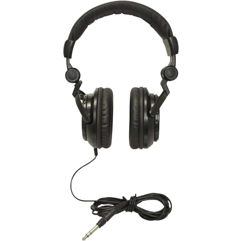 Front. TASCAM - TH-02 Wired Over-the-Ear Headphones - Black.