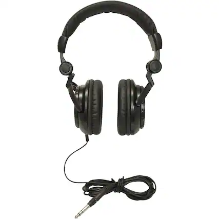 Front. TASCAM - TH-02 Wired Over-the-Ear Headphones - Black.
