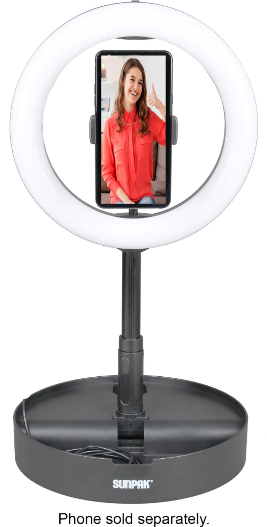 Alt View 11. Tocad - Sunpak Self Storing Ring Light Vlogging Kit - Black.