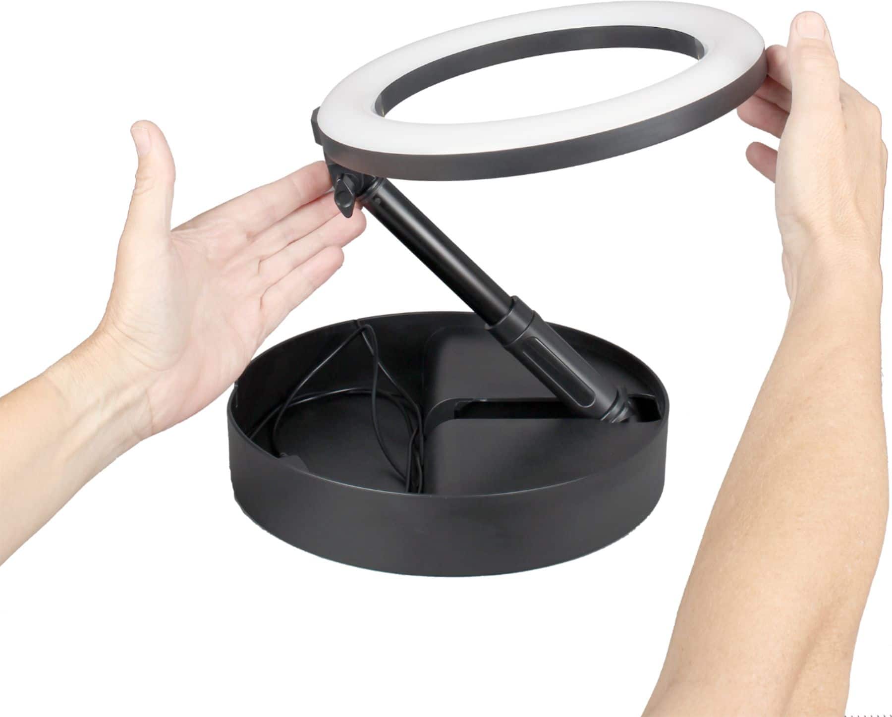 Alt View 12. Tocad - Sunpak Self Storing Ring Light Vlogging Kit - Black.