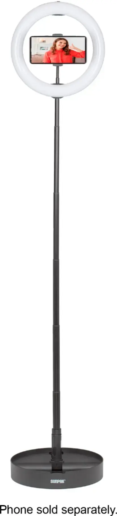 Alt View 14. Tocad - Sunpak Self Storing Ring Light Vlogging Kit - Black.
