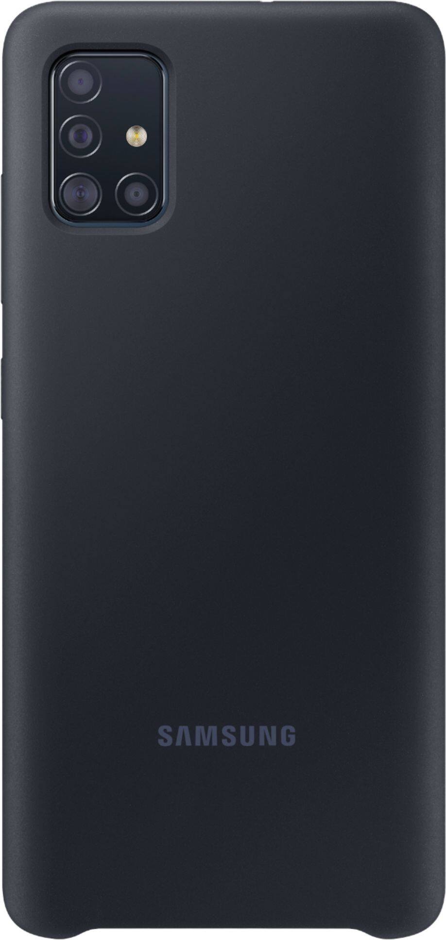 Front. Samsung - Silicone Cover Case for Galaxy A51 - Black.