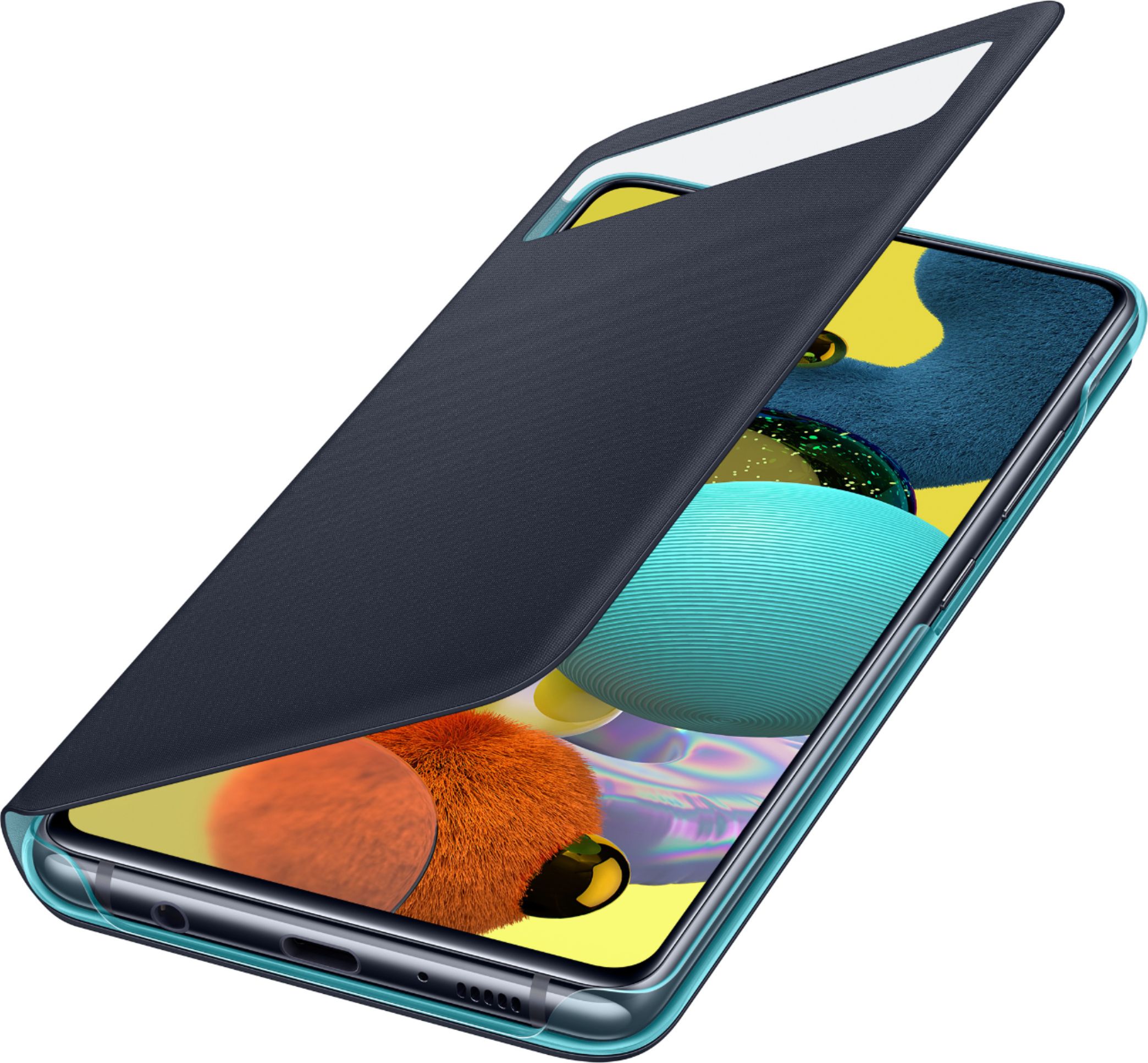 Samsung - EF-EA516PBEGUS S-View Flip Cover for Galaxy A51 5G - Black ...