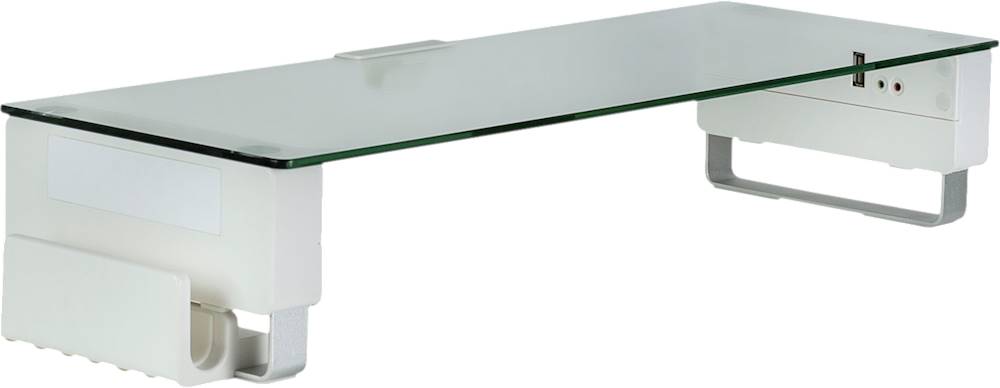 Angle View: Mount-It! - Monitor Stand with USB - White