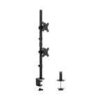 Front. Mount-It! - Vertical Dual Monitor Mount up to 32" - Black.