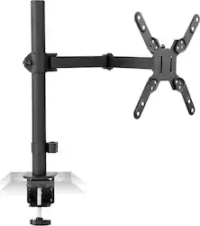 Mount-It! - Large Single Monitor Desk Mount up to 42" - Black - Angle_Zoom