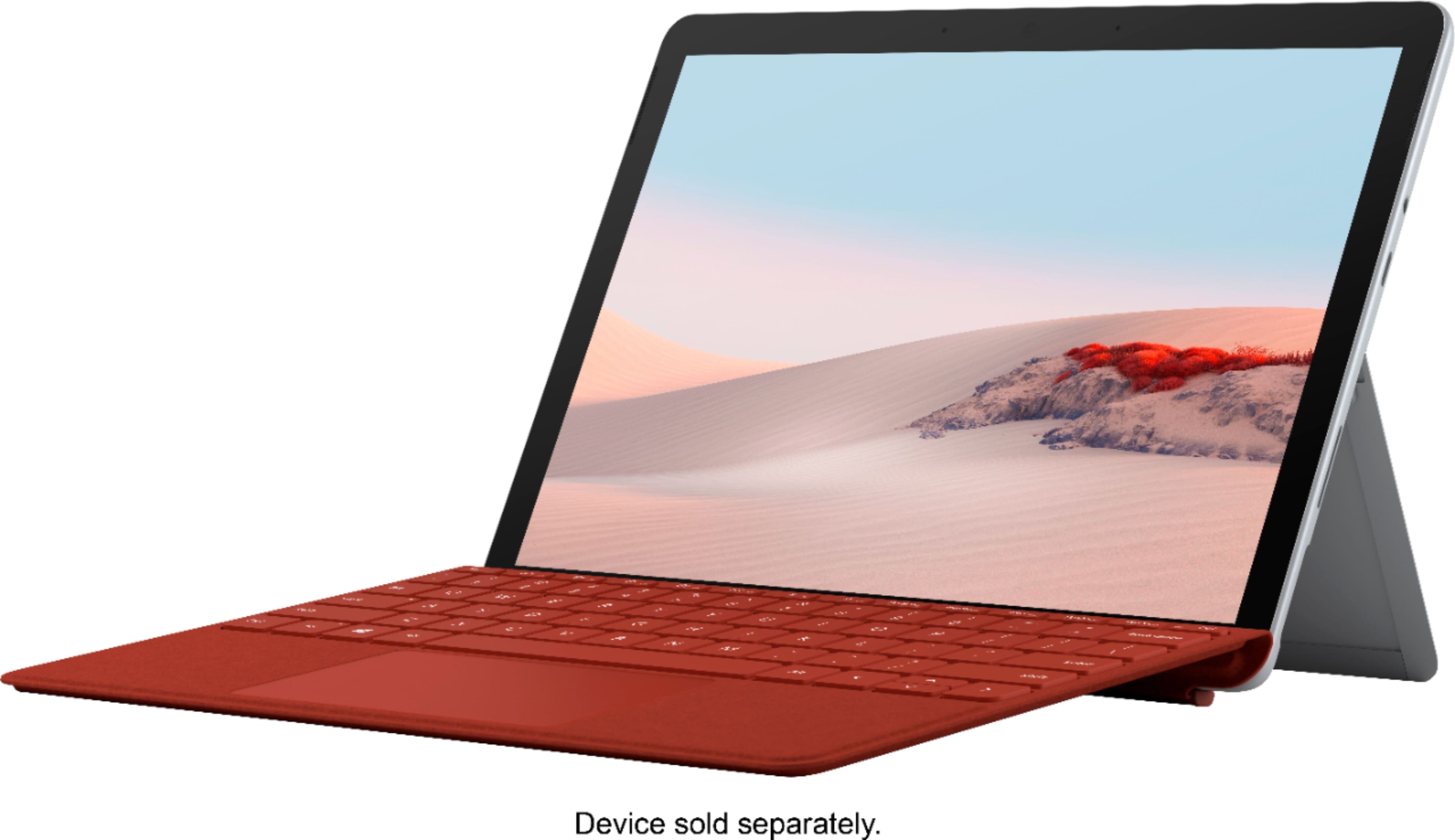 Alt View 13. Microsoft - Surface Go Signature Type Cover for Surface Go, Go 2, and Go 3 - Poppy Red Alcantara Material.