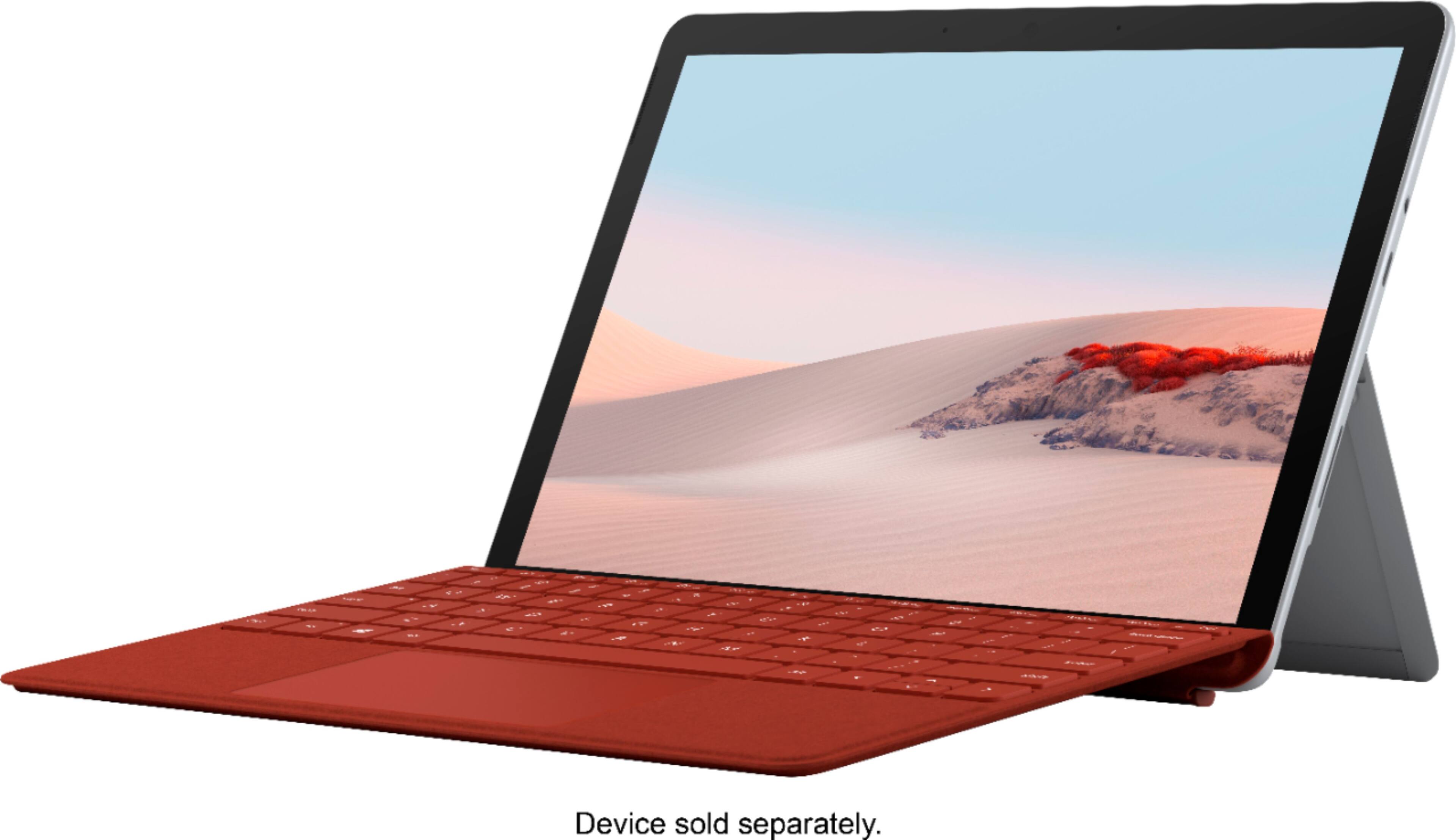 Alt View 13. Microsoft - Surface Go Signature Type Cover for Surface Go, Go 2, and Go 3 - Poppy Red Alcantara Material.