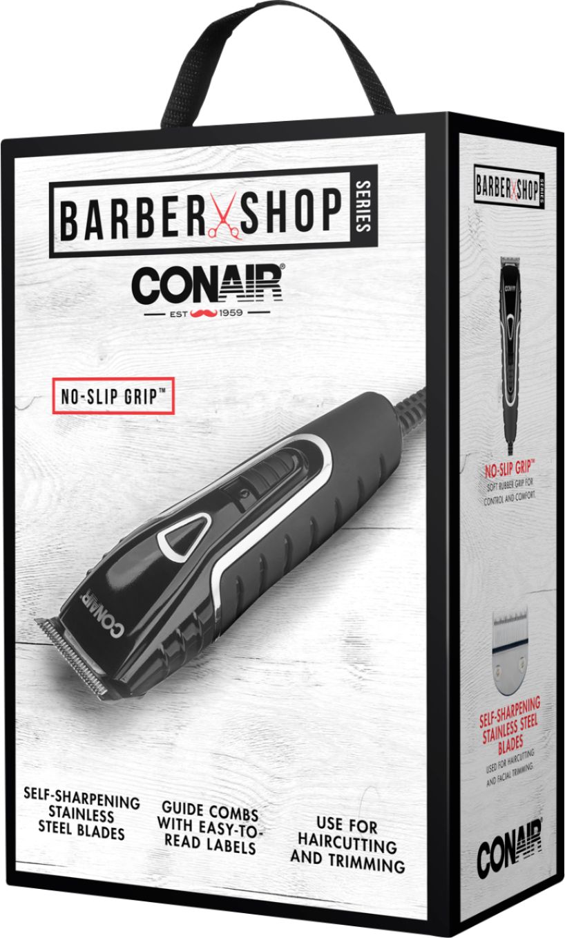 Left View: Conair - Barbershop Series Hair Trimmer - Black/Gray