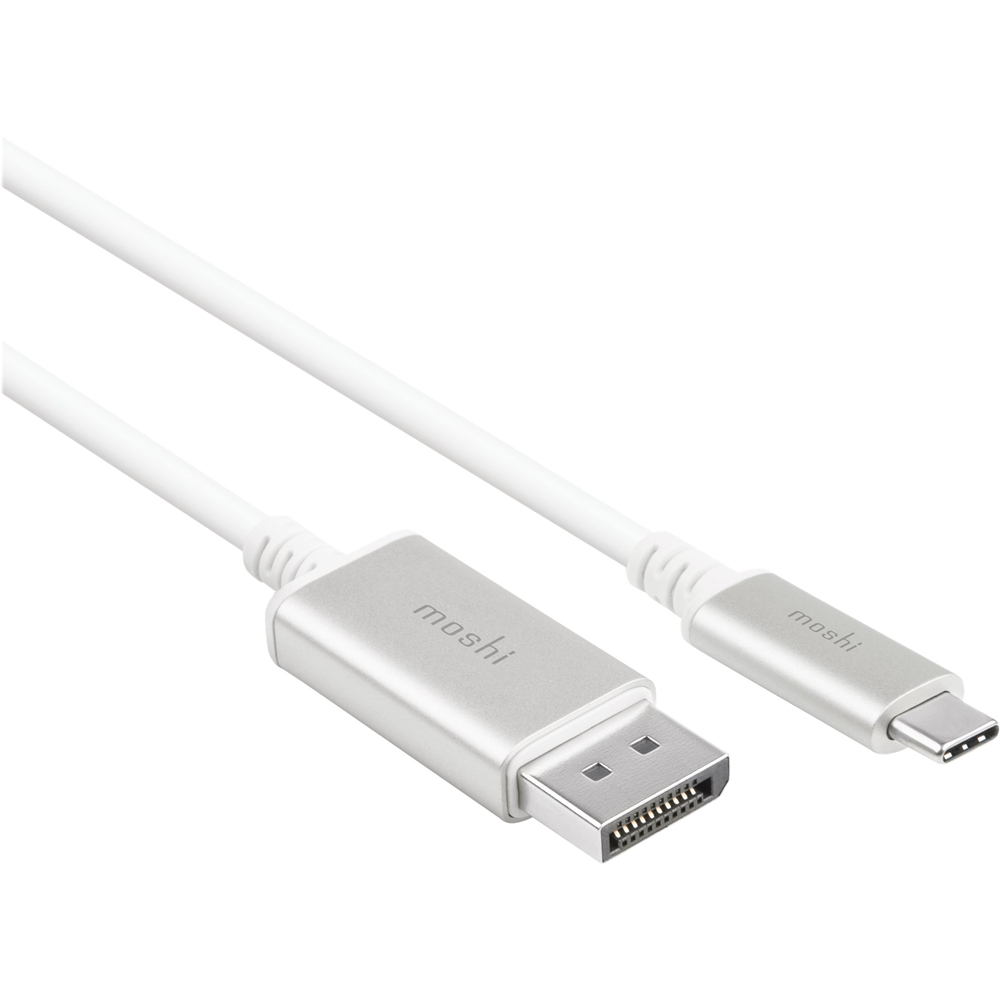 Left View: Moshi - 5' USB Type C-to-DisplayPort Cable - White