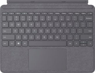 Microsoft - Surface Go Signature Type Cover for Surface Go, Go 2, and Go 3 - Platinum Alcantara Material - Front_Zoom