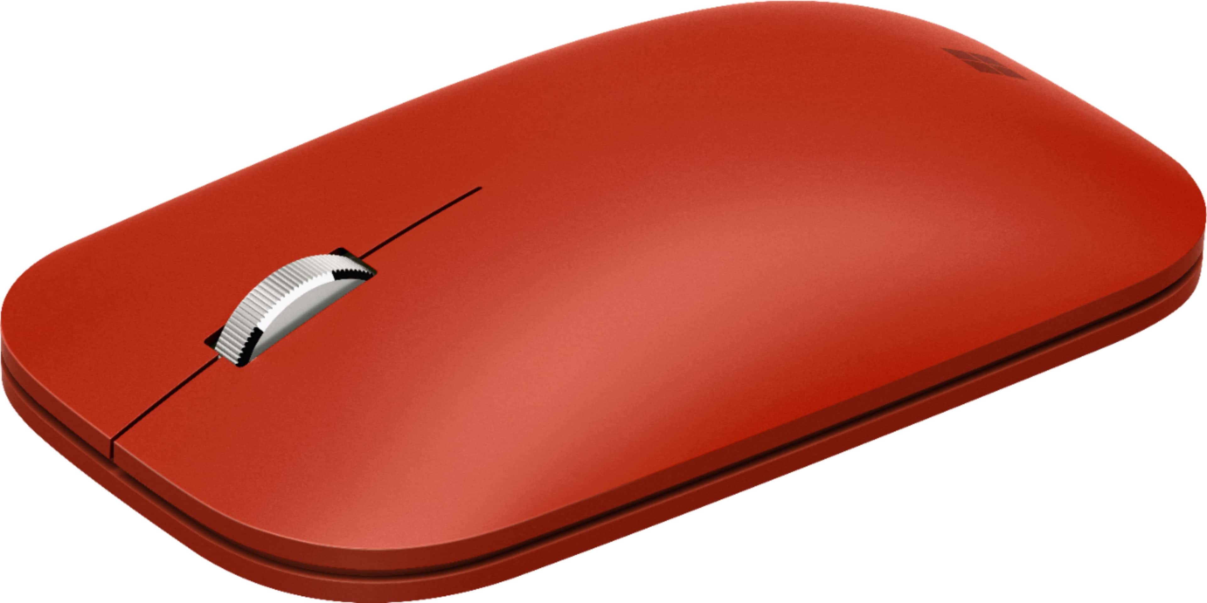 Front. Microsoft - Surface Mobile Wireless Optical Ambidextrous Mouse - Poppy Red.