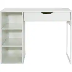Front. OSP Home Furnishings - Ravel Rectangular Contemporary Engineered Wood 1-Drawer Desk - White.