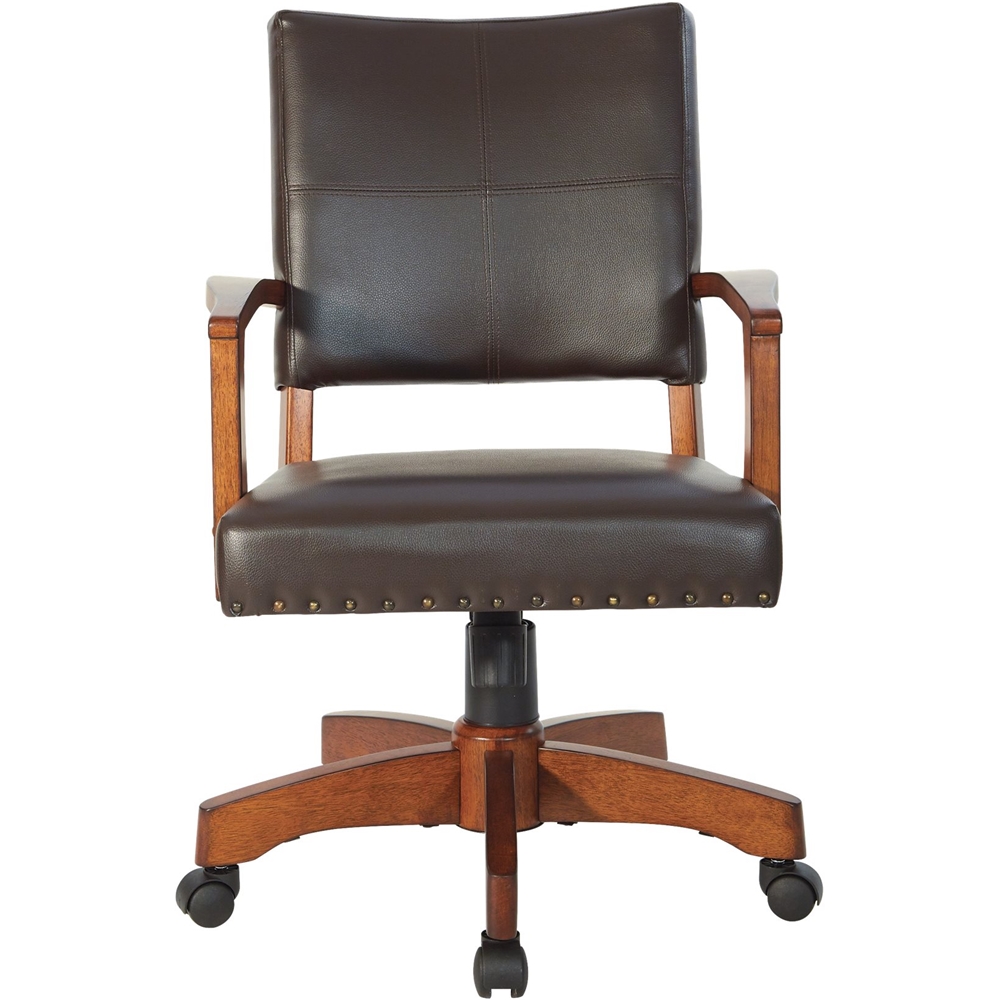 OSP Home Furnishings - Wood Bankers 5-Pointed Star Wood and Steel Office Chair