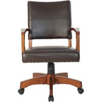 OSP Home Furnishings - Wood Bankers 5-Pointed Star Wood and Steel Office Chair - Espresso - Front_Zoom