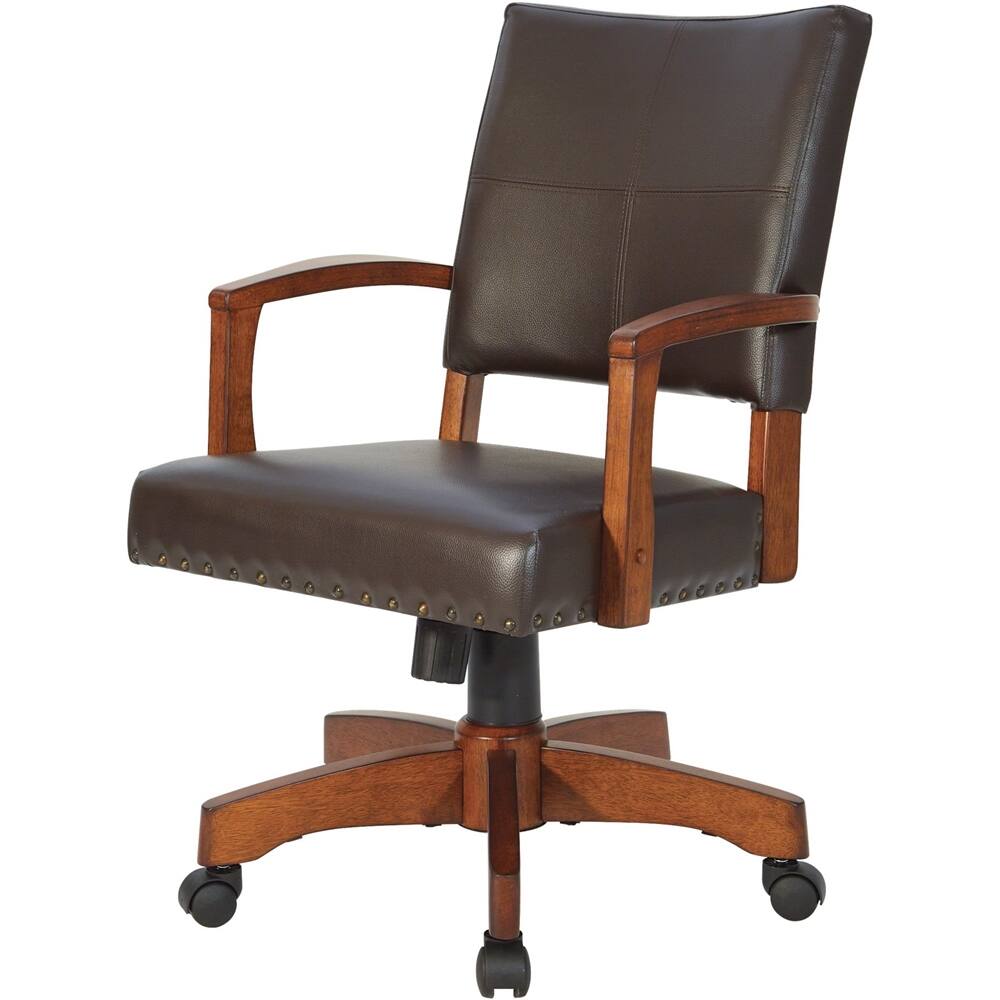 Alt View 11. OSP Home Furnishings - Wood Bankers 5-Pointed Star Wood and Steel Office Chair - Espresso.