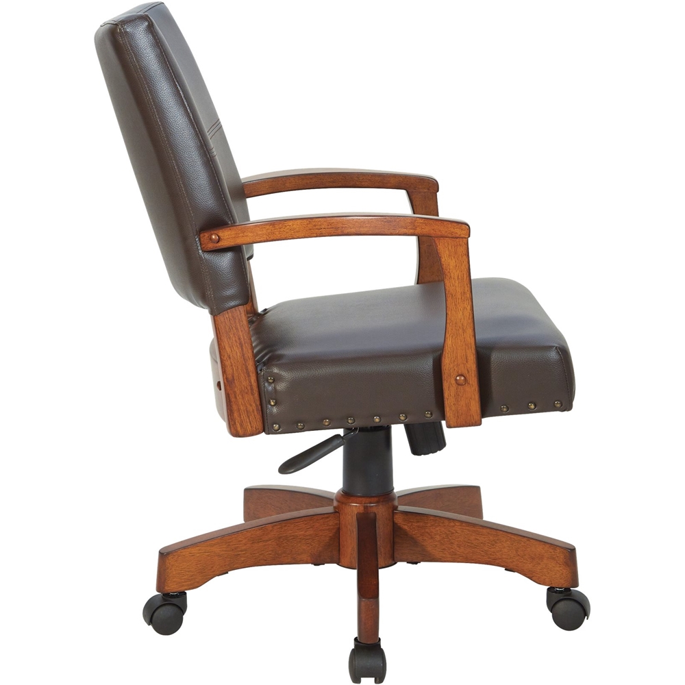 OSP Home Furnishings - Wood Bankers 5-Pointed Star Wood and Steel Office Chair