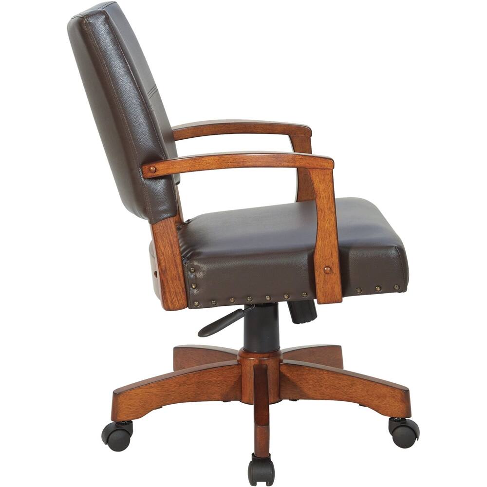 Alt View 15. OSP Home Furnishings - Wood Bankers 5-Pointed Star Wood and Steel Office Chair - Espresso.