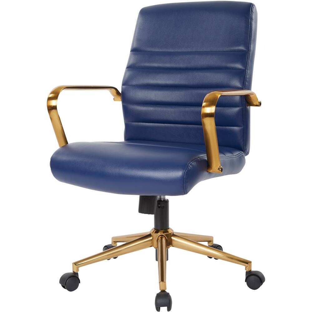 Alt View 11. OSP Home Furnishings - Workspace Office Mesh Linen Fabric Chair - Navy.