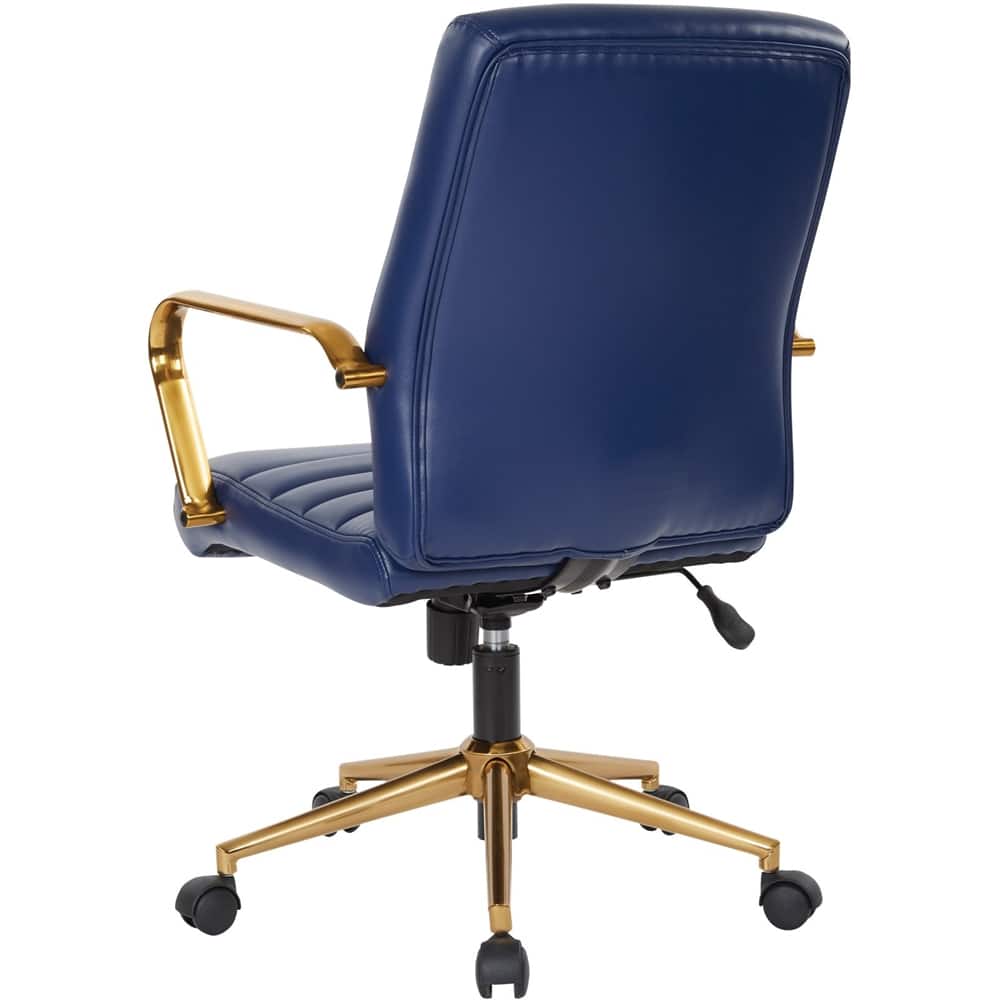 Alt View Zoom 12. OSP Home Furnishings - Baldwin 5-Pointed Star Faux Leather Office Chair - Navy.