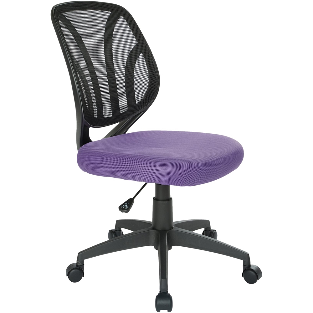 Left View: Office Star Products - Ventilated 5-Pointed Star Mesh Fabric Task Chair - Purple