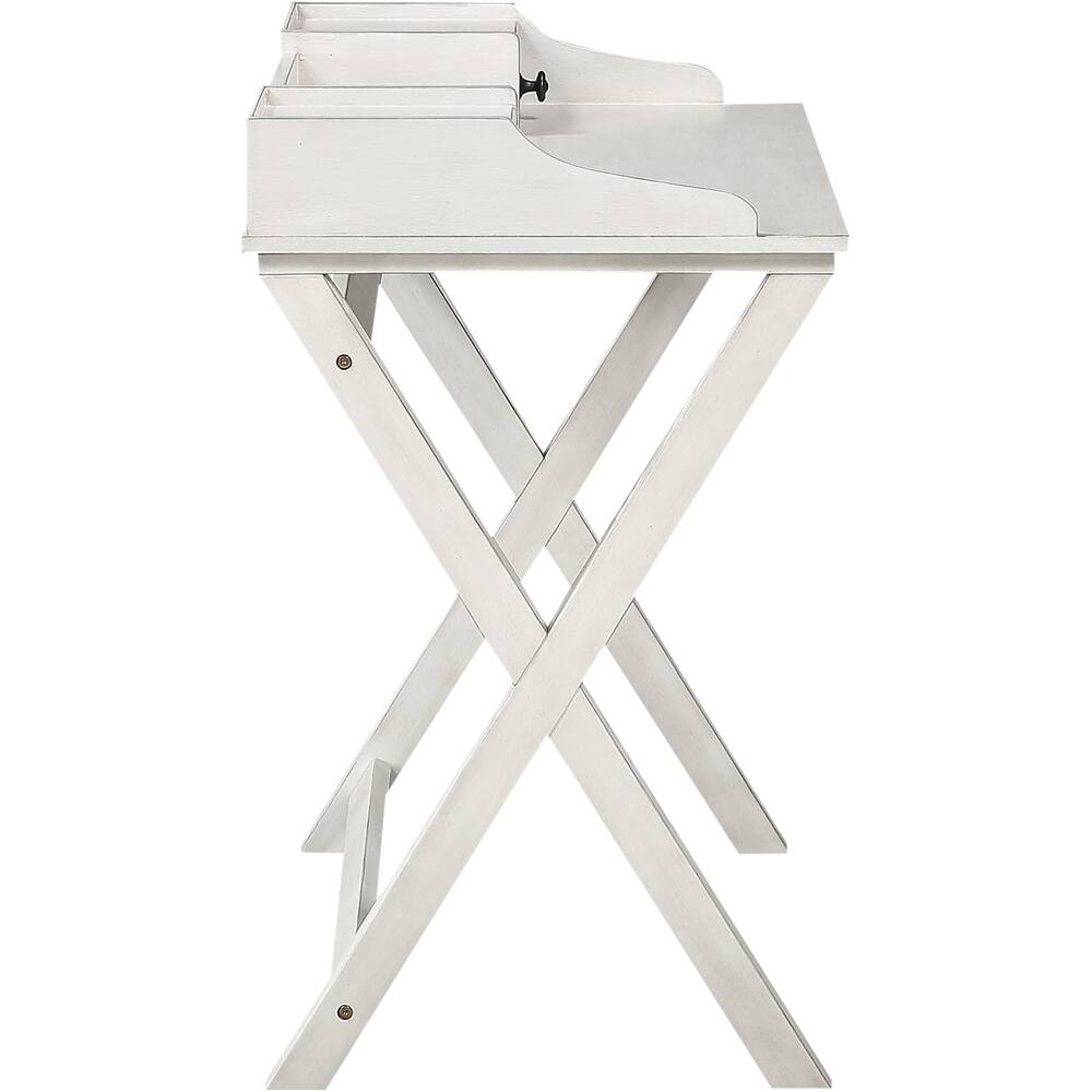 Alt View 12. OSP Home Furnishings - Barton Birch Veneer 2-Drawer Writing Desk - White Wash.