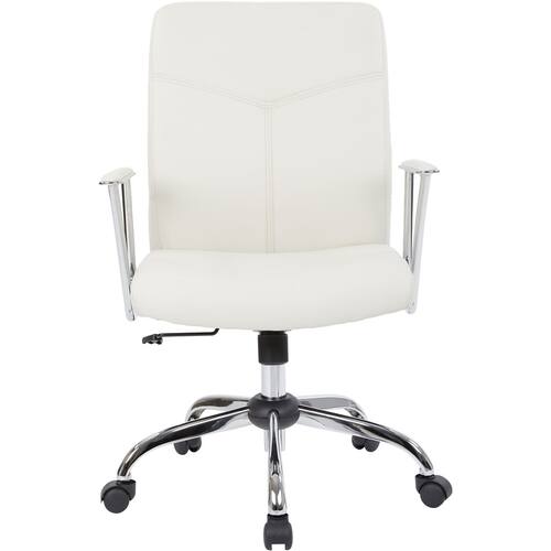 OSP Home Furnishings - FL Series 5-Pointed Star Faux Leather Office Chair - Cream